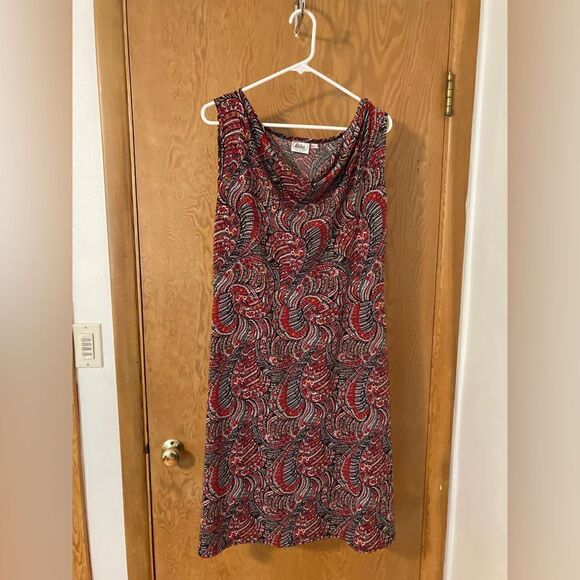Made in Portland! Hubris/Rita Hudson Cowl Neck paisley Dress (XXL) - Picture 1 of 3